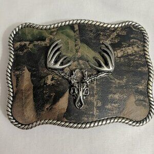 Nocona Belt Buckles for men Whitetail Deer Buck Skull Camouflage